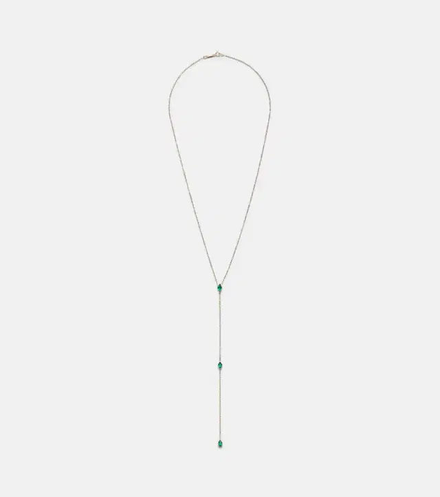 Anita Ko 18kt gold necklace with emeralds