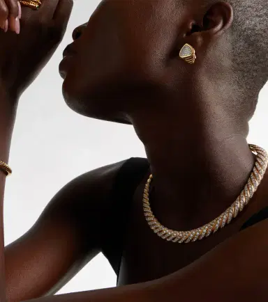Marina B Trisola 18kt gold earrings with diamonds | Thumbnail 3