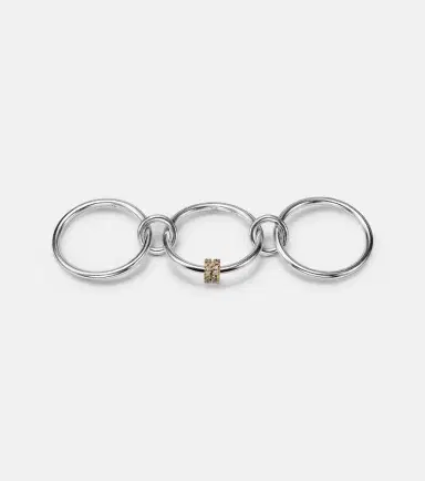 Spinelli Kilcollin Sterling silver and 18kt gold linked rings with diamonds | Thumbnail 5