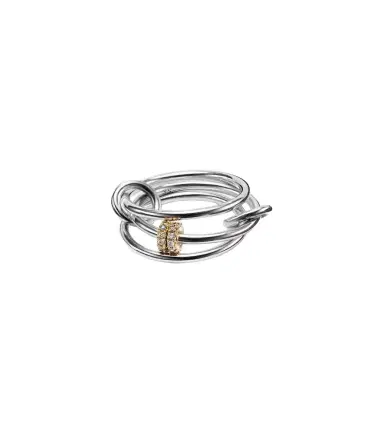 Spinelli Kilcollin Sterling silver and 18kt gold linked rings with diamonds | Thumbnail 1