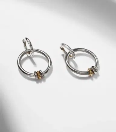 Spinelli Kilcollin Sirius Versa sterling silver and 18kt gold hoop earrings | Thumbnail 6