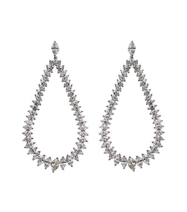 Anita Ko Swing 18kt white gold drop earrings with diamonds