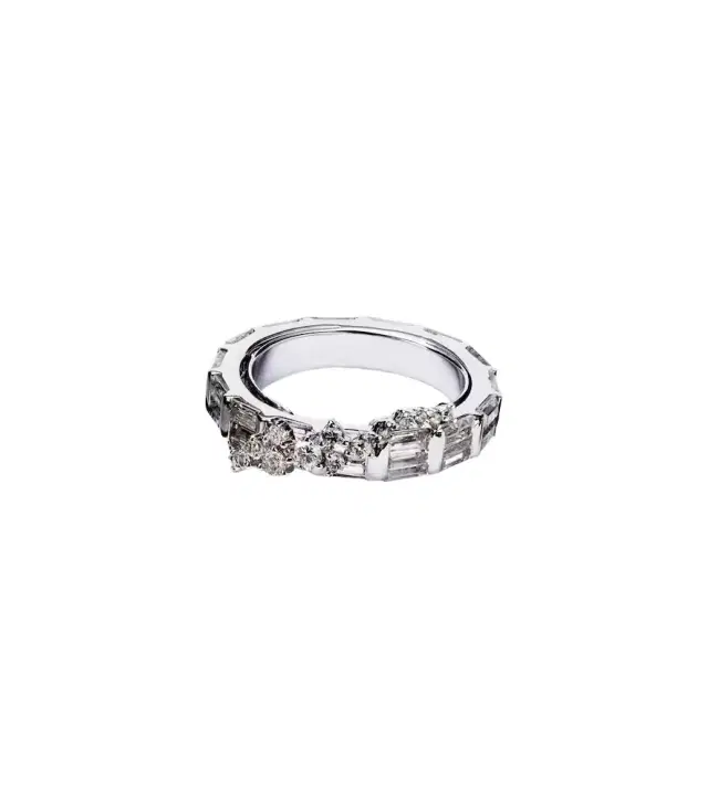 Ananya Scatter 18kt white gold ring with sapphires and diamonds
