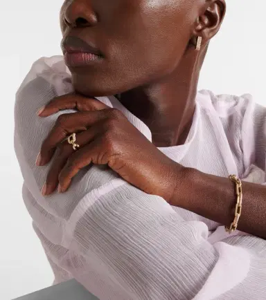 SHAY JEWELRY Cable Link 18kt gold ring with diamonds | Thumbnail 2