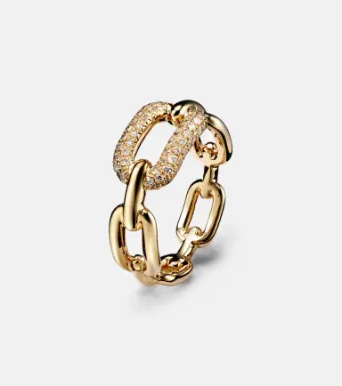 SHAY JEWELRY Cable Link 18kt gold ring with diamonds | Thumbnail 4
