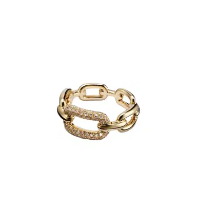 SHAY JEWELRY Cable Link 18kt gold ring with diamonds | Thumbnail 1