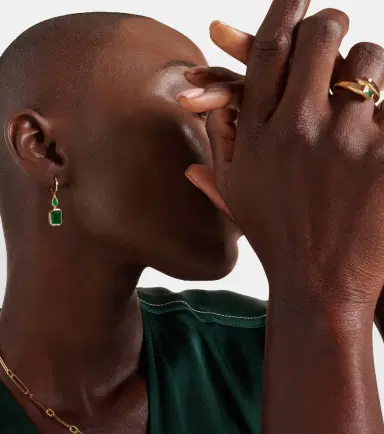 SHAY JEWELRY 18kt gold drop earrings with emeralds | Thumbnail 2 SHAY JEWELRY 18kt gold drop earrings with emeralds | Thumbnail 2