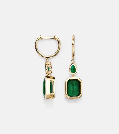 SHAY JEWELRY 18kt gold drop earrings with emeralds | Thumbnail 4 SHAY JEWELRY 18kt gold drop earrings with emeralds | Thumbnail 4