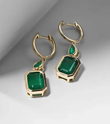SHAY JEWELRY 18kt gold drop earrings with emeralds | Thumbnail 5 SHAY JEWELRY 18kt gold drop earrings with emeralds | Thumbnail 5