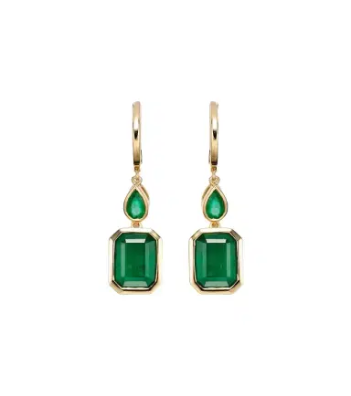 SHAY JEWELRY 18kt gold drop earrings with emeralds | Thumbnail 1 SHAY JEWELRY 18kt gold drop earrings with emeralds | Thumbnail 1