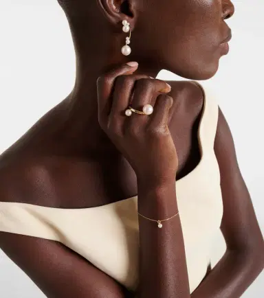 Sophie Bille Brahe La Grace 14kt gold ring with pearls | Thumbnail 2