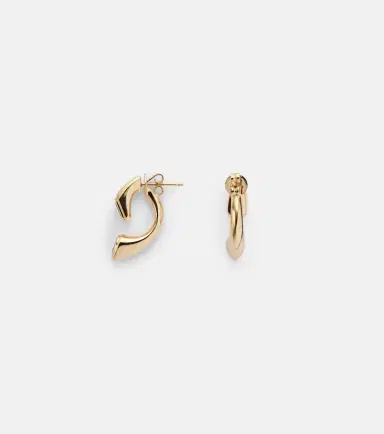 SHAY JEWELRY Bypass 18kt gold earrings with emeralds | Thumbnail 2