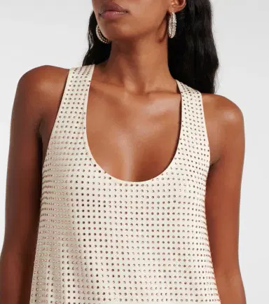 The Attico Crystal-embellished jersey minidress | Thumbnail 4