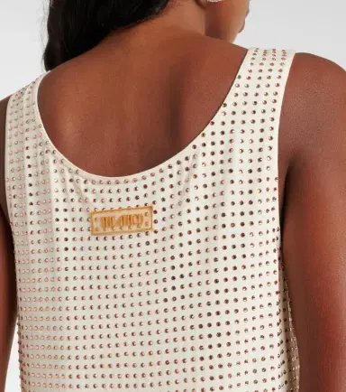 The Attico Crystal-embellished jersey minidress | Thumbnail 6