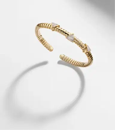 Marina B Trisolina 3 Station 18kt gold cuff bracelet with diamonds | Thumbnail 5
