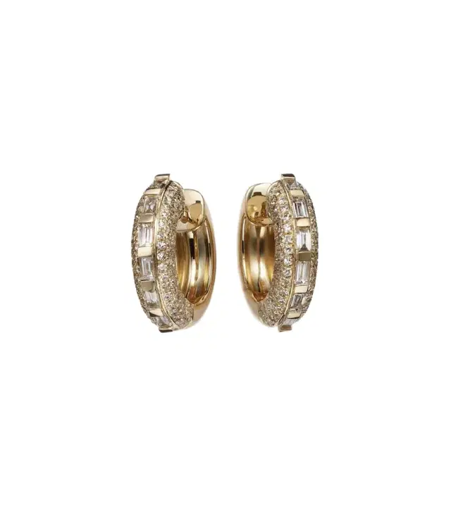 Shay Jewelry 18kt gold hoop earrings with diamonds