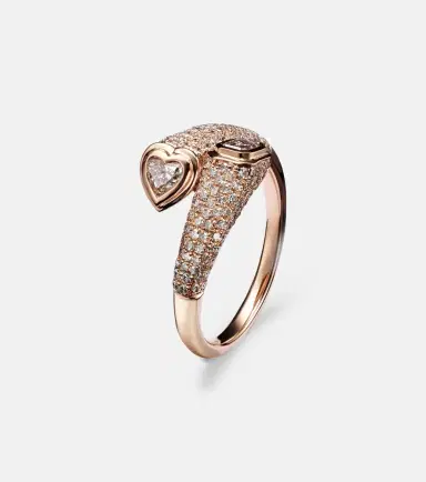 SHAY JEWELRY Bypass 18kt rose gold pinky ring with diamonds | Thumbnail 4