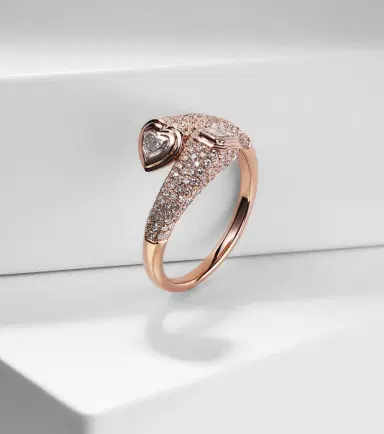 SHAY JEWELRY Bypass 18kt rose gold pinky ring with diamonds | Thumbnail 5
