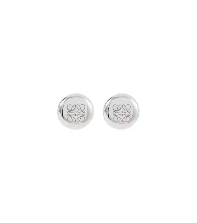 Loewe Anagram Pebble sterling silver stud earrings