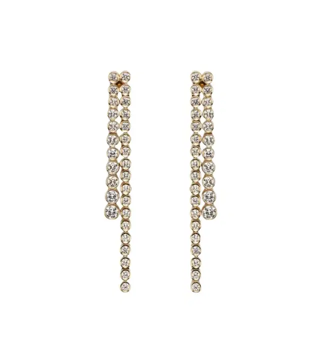 Sophie Bille Brahe La Danse 18kt gold drop earrings with diamonds