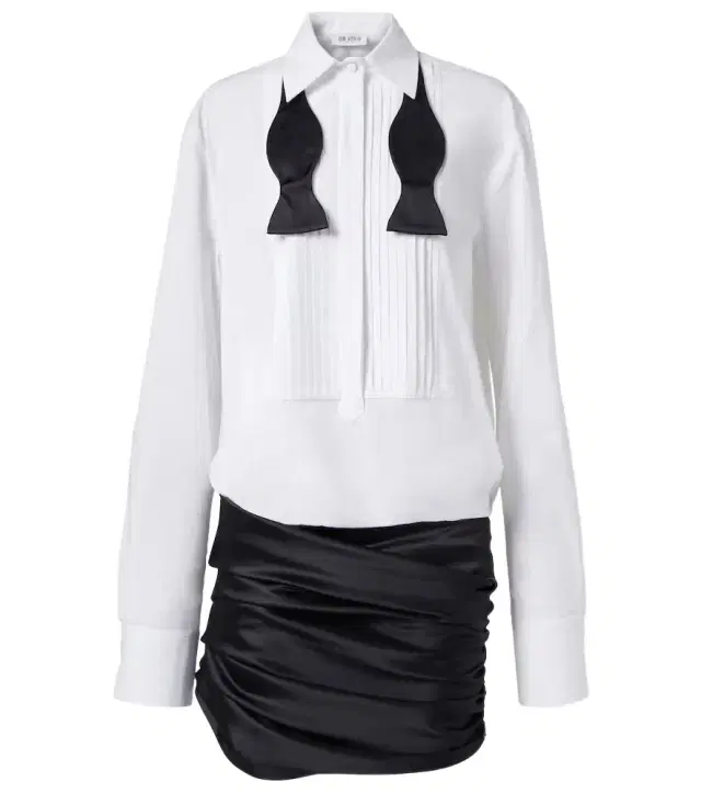 Poplin and satin minidress