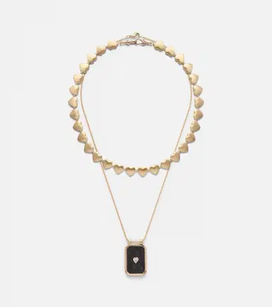 Marie Lichtenberg Heart Scapular 18kt gold and ebony pendant necklace with diamond | Thumbnail 2 Marie Lichtenberg Heart Scapular 18kt gold and ebony pendant necklace with diamond | Thumbnail 2