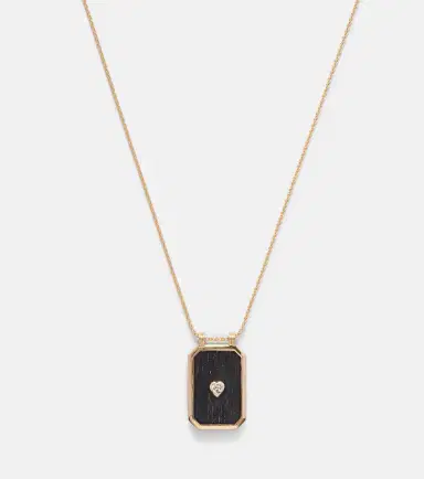 Marie Lichtenberg Heart Scapular 18kt gold and ebony pendant necklace with diamond | Thumbnail 3 Marie Lichtenberg Heart Scapular 18kt gold and ebony pendant necklace with diamond | Thumbnail 3