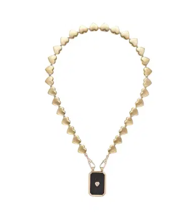 Marie Lichtenberg Heart Scapular 18kt gold and ebony pendant necklace with diamond | Thumbnail 1 Marie Lichtenberg Heart Scapular 18kt gold and ebony pendant necklace with diamond | Thumbnail 1