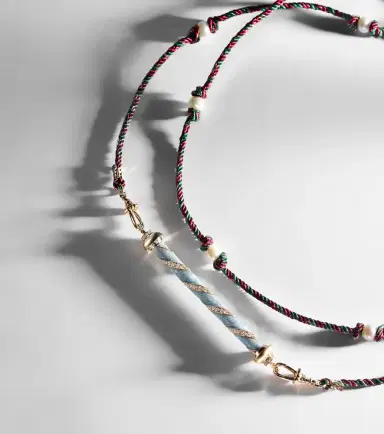 Marie Lichtenberg Candy Cane 18kt gold necklace with diamonds and enamel | Thumbnail 3 Marie Lichtenberg Candy Cane 18kt gold necklace with diamonds and enamel | Thumbnail 3