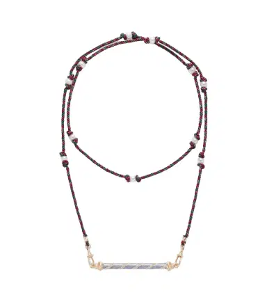 Marie Lichtenberg Candy Cane 18kt gold necklace with diamonds and enamel | Thumbnail 1 Marie Lichtenberg Candy Cane 18kt gold necklace with diamonds and enamel | Thumbnail 1