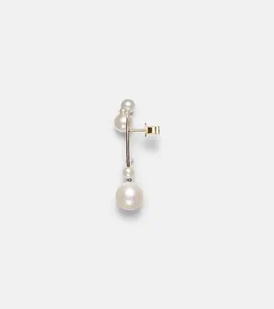 Sophie Bille Brahe Grand Stella 14kt gold single earring with pearls | Thumbnail 2