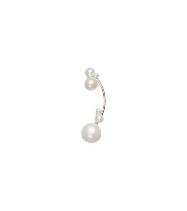 Sophie Bille Brahe Grand Stella 14kt gold single earring with pearls | Thumbnail 1