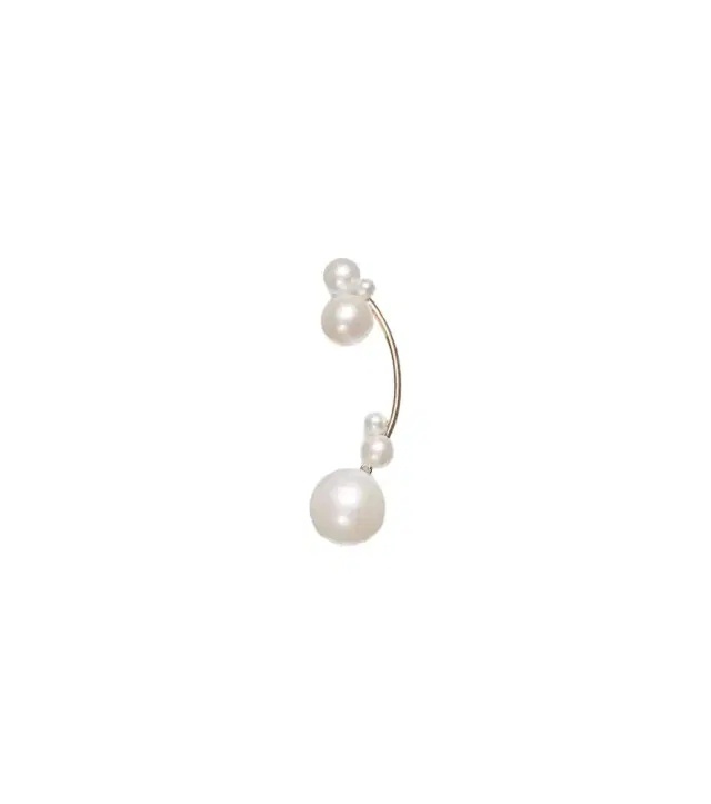 Sophie Bille Brahe Grand Stella 14kt gold single earring with pearls