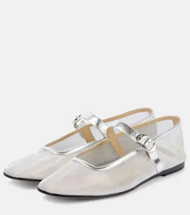 Le Monde Béryl Le Monde Béryl Leather-trimmed mesh ballet flats | Thumbnail 2 Le Monde Béryl Le Monde Béryl Leather-trimmed mesh ballet flats | Thumbnail 2