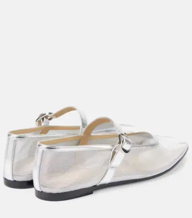 Le Monde Béryl Le Monde Béryl Leather-trimmed mesh ballet flats | Thumbnail 3 Le Monde Béryl Le Monde Béryl Leather-trimmed mesh ballet flats | Thumbnail 3