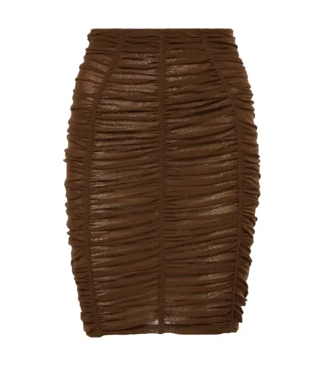 The Attico Ruched high-rise jersey miniskirt
