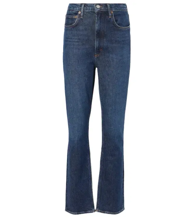 Stovepipe high-rise straight jeans
