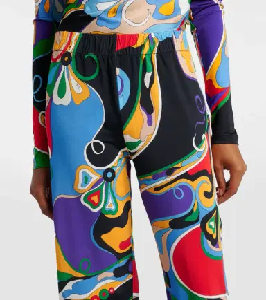 Pucci Orchidee jersey satin straight pants | Thumbnail 2