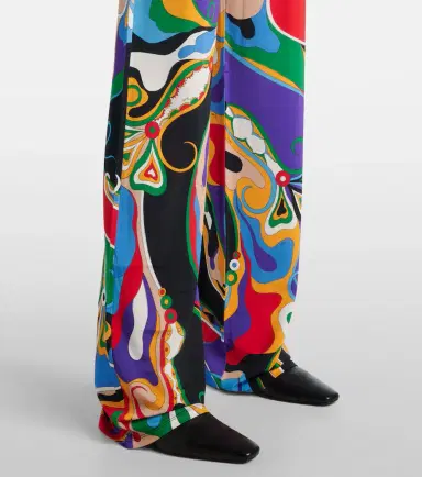 Pucci Orchidee jersey satin straight pants | Thumbnail 3