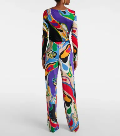Pucci Orchidee jersey satin straight pants | Thumbnail 5
