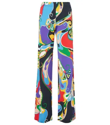 Pucci Orchidee jersey satin straight pants | Thumbnail 1