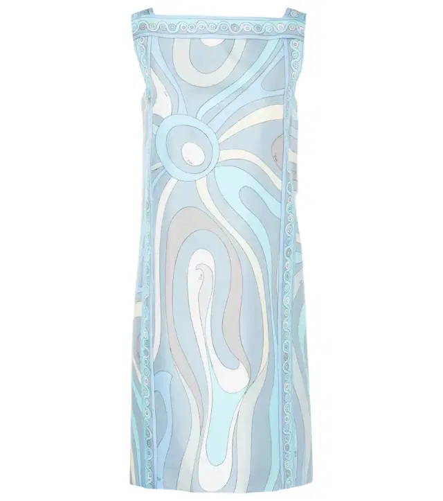Marmo silk twill minidress