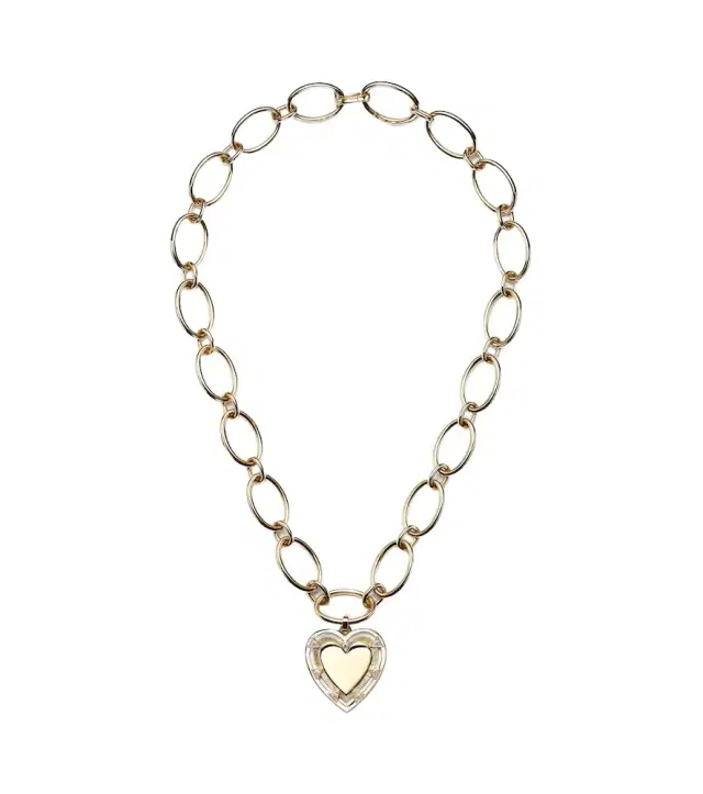 FoundRae Love 18kt gold pendant necklace with diamonds