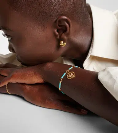 FoundRae Reverie Element 18kt gold chain bracelet with turquoise and diamonds | Thumbnail 3 FoundRae Reverie Element 18kt gold chain bracelet with turquoise and diamonds | Thumbnail 3