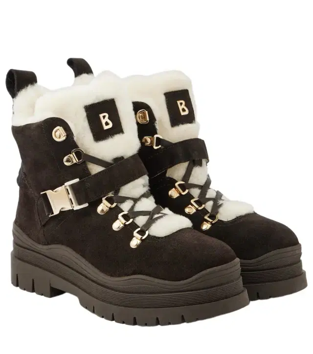 Bogner Arosa shearling-trimmed suede ankle boots