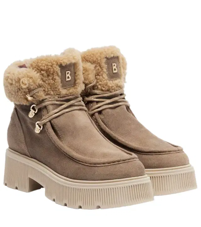 Bogner Turin suede and shearling lace-up boots