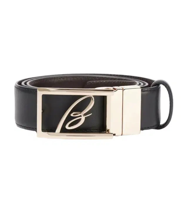 Brioni Logo leather belt