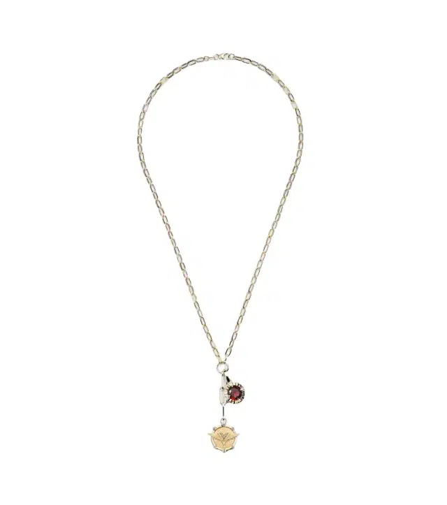 FoundRae Vivacity & Internal Compass 18kt gold necklace with diamonds