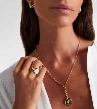 Foundrae Internal Compass 18kt gold necklace with diamond and enamel | Thumbnail 4 Foundrae Internal Compass 18kt gold necklace with diamond and enamel | Thumbnail 4