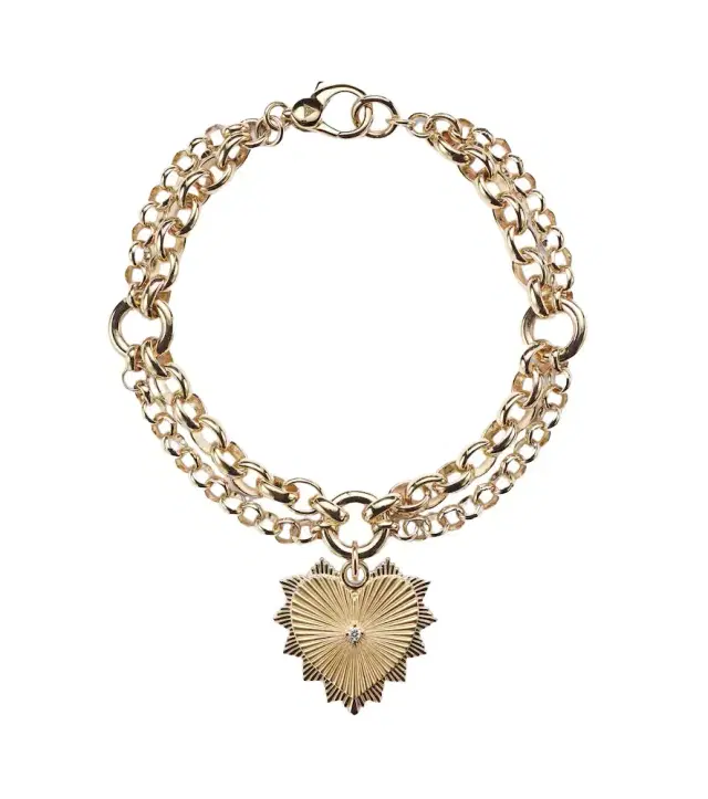 True Love 18kt gold charm bracelet with diamond